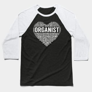 Organist Heart Baseball T-Shirt